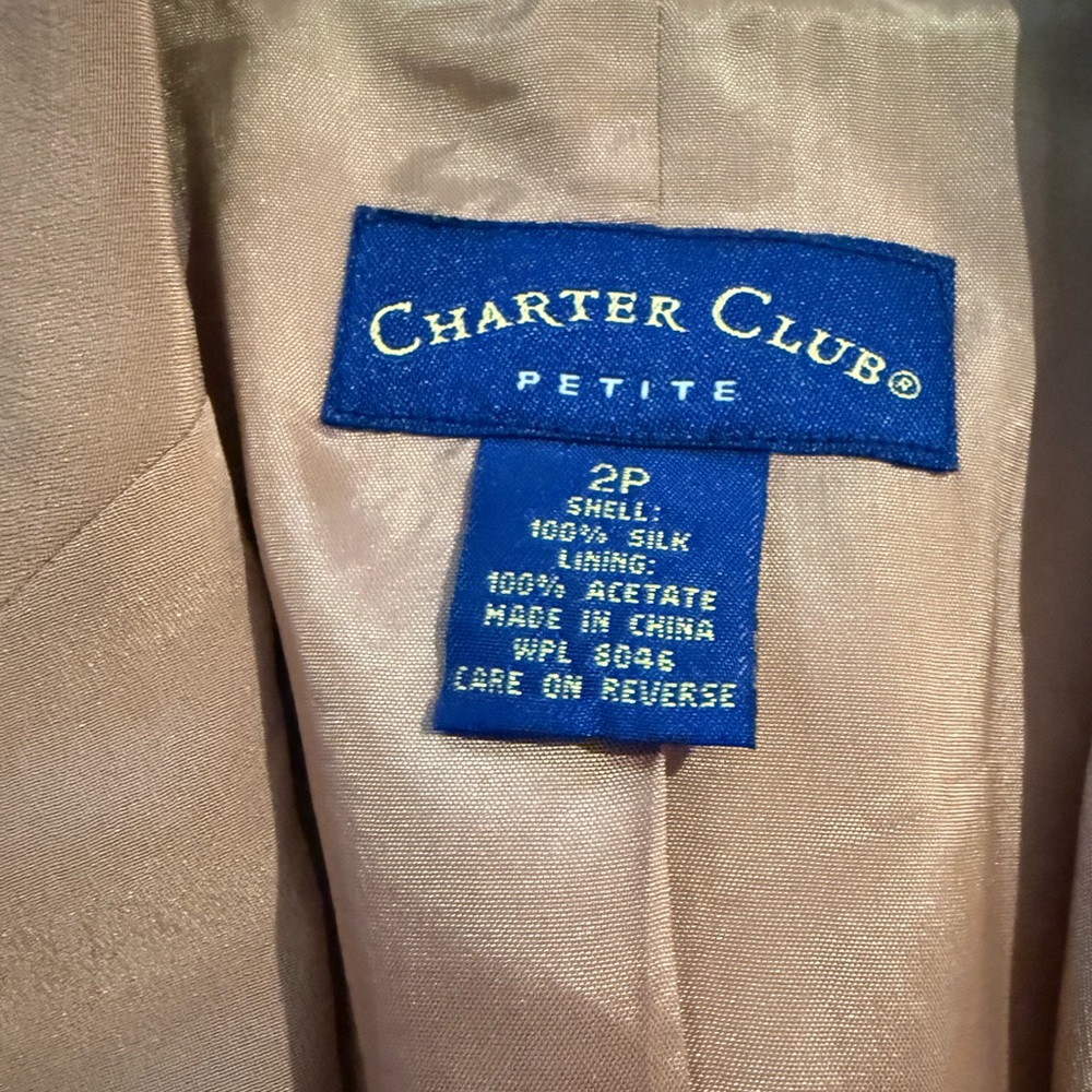 Charter Club 100% silk blazer jacket - Picture 4 of 5